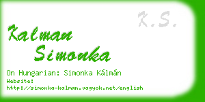 kalman simonka business card
